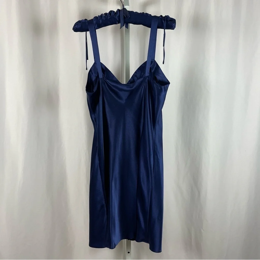 Vintage Erika Taylor Large Embroidered Satin Silky Slip Dress Lingerie Heart - Picture 2 of 9